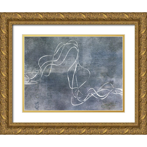 Organic Lining I Gold Ornate Wood Framed Art Print with Double Matting by Haase, Andrea