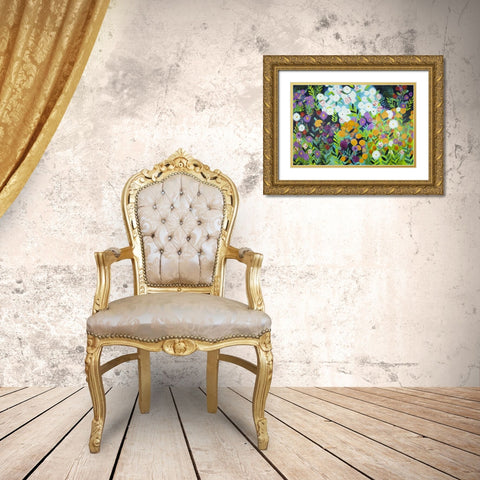 A Midnight Garden I Gold Ornate Wood Framed Art Print with Double Matting by Hampe, Shelley