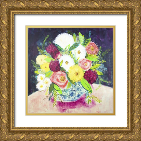 Poetic Arrangement II Gold Ornate Wood Framed Art Print with Double Matting by Hampe, Shelley