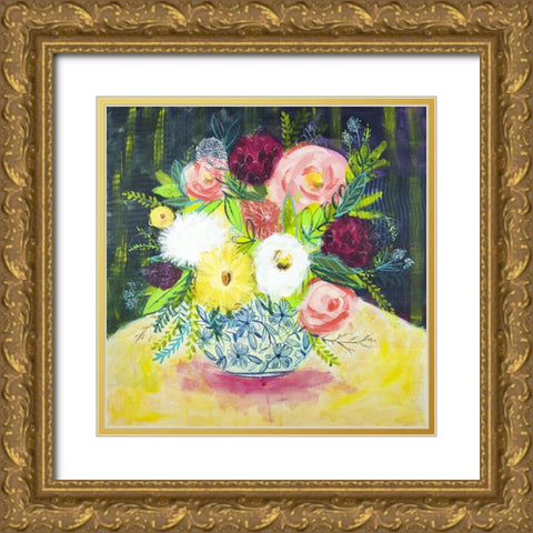 Poetic Arrangement III Gold Ornate Wood Framed Art Print with Double Matting by Hampe, Shelley