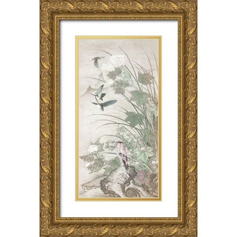 Chinoiserie Panel I Gold Ornate Wood Framed Art Print with Double Matting by Hunziker, Steve
