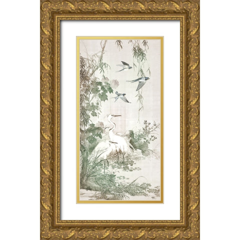 Chinoiserie Panel II Gold Ornate Wood Framed Art Print with Double Matting by Hunziker, Steve