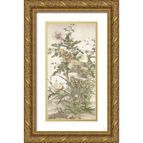 Chinoiserie Panel IV Gold Ornate Wood Framed Art Print with Double Matting by Hunziker, Steve