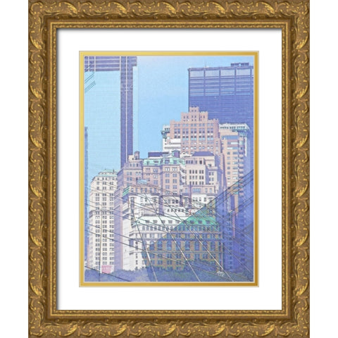 Cityworks II Gold Ornate Wood Framed Art Print with Double Matting by Hunziker, Steve