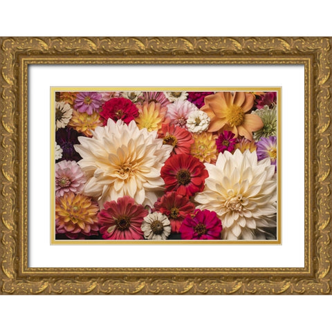 Dahlia Dream Scape  I Gold Ornate Wood Framed Art Print with Double Matting by McLean, Leah