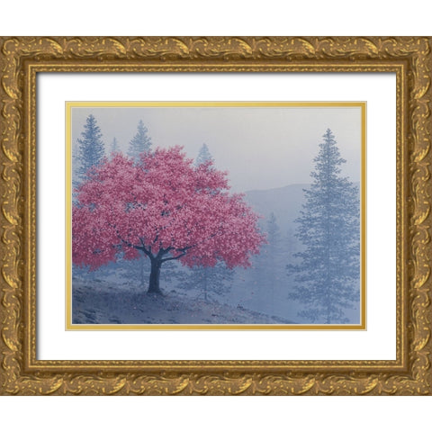 A Tree of a Different Color  I Gold Ornate Wood Framed Art Print with Double Matting by Courtney, Richard