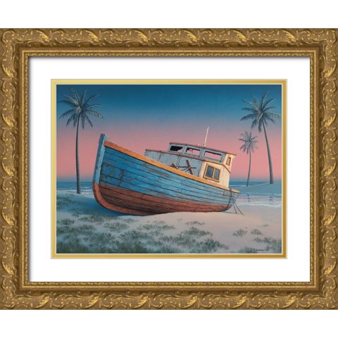Barbados Sunset  I Gold Ornate Wood Framed Art Print with Double Matting by Courtney, Richard