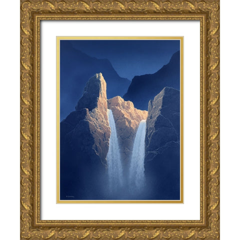 Solitude Mountain II Gold Ornate Wood Framed Art Print with Double Matting by Courtney, Richard
