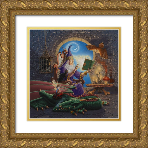 Wizards Lair Gold Ornate Wood Framed Art Print with Double Matting by Courtney, Richard