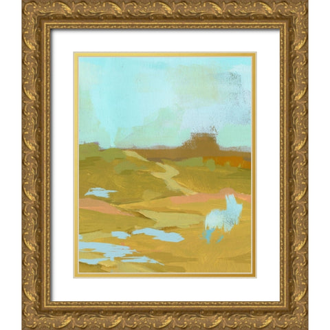 Folk Hills I Gold Ornate Wood Framed Art Print with Double Matting by Green, Jacob