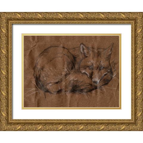 Crafty Fox I Gold Ornate Wood Framed Art Print with Double Matting by Parker, Jennifer Paxton