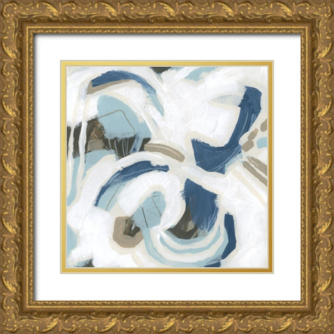 Azul Rhythm II Gold Ornate Wood Framed Art Print with Double Matting by Vess, June Erica