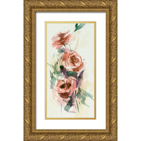 Rosa Flora IV Gold Ornate Wood Framed Art Print with Double Matting by Wang, Melissa