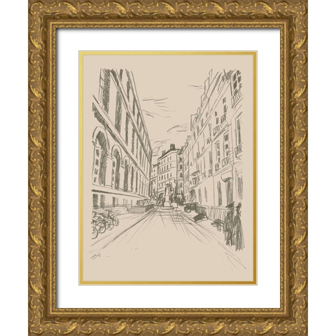 City Sketches II Gold Ornate Wood Framed Art Print with Double Matting by Vess, June Erica