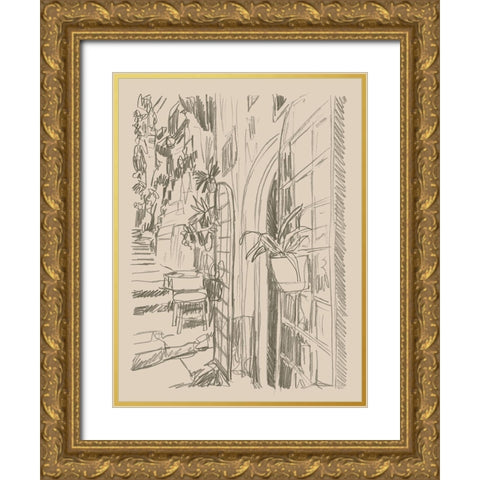City Sketches III Gold Ornate Wood Framed Art Print with Double Matting by Vess, June Erica