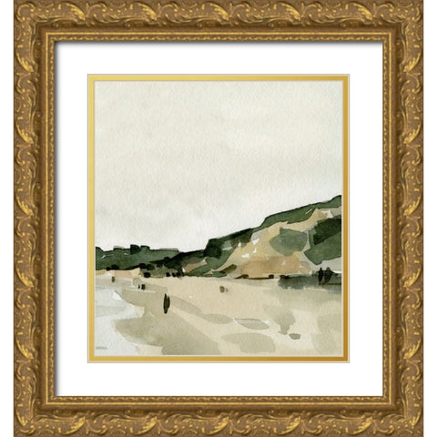 Custom Beachside Walk I - Vertical Gold Ornate Wood Framed Art Print with Double Matting by Caroline, Emma