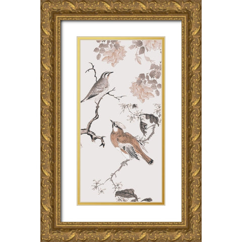 Birds of Asia I Gold Ornate Wood Framed Art Print with Double Matting by Haase, Andrea