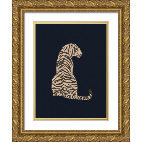 Big Jungle Cats III Gold Ornate Wood Framed Art Print with Double Matting by Barnes, Victoria