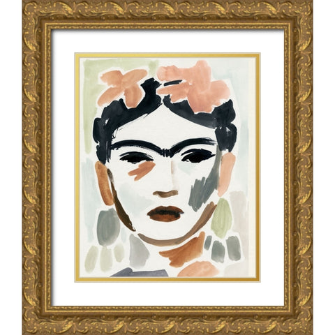 Frida Fragments II Gold Ornate Wood Framed Art Print with Double Matting by Barnes, Victoria