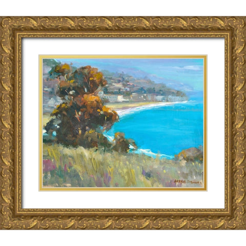 South Coastal Gold Ornate Wood Framed Art Print with Double Matting by Stevens, Allayn