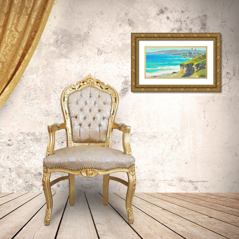 Coast Cliffs Gold Ornate Wood Framed Art Print with Double Matting by Stevens, Allayn