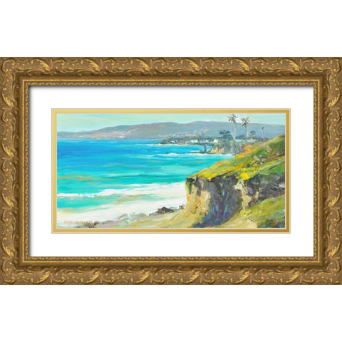 Coast Cliffs Gold Ornate Wood Framed Art Print with Double Matting by Stevens, Allayn