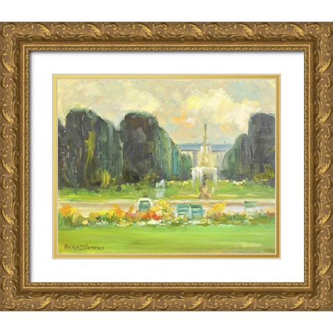 Italian Gardens Gold Ornate Wood Framed Art Print with Double Matting by Stevens, Allayn