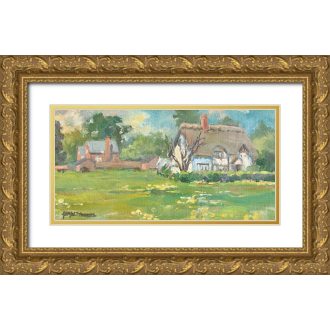 French Farmhouse Gold Ornate Wood Framed Art Print with Double Matting by Stevens, Allayn