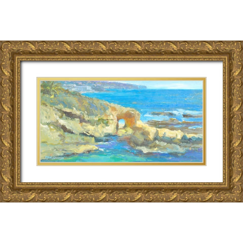 Coastal Gateway Gold Ornate Wood Framed Art Print with Double Matting by Stevens, Allayn