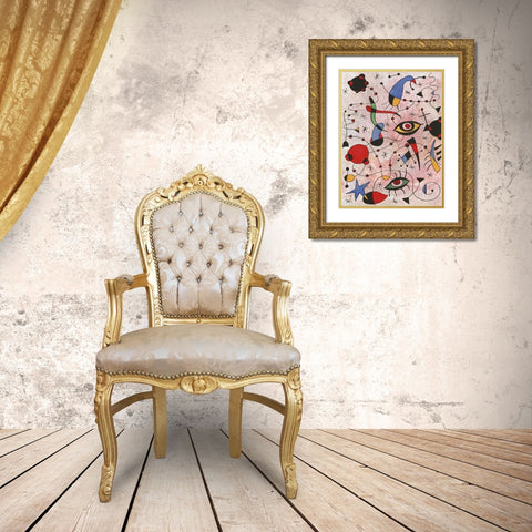 Miro Memoirs II Gold Ornate Wood Framed Art Print with Double Matting by Willett, Michael