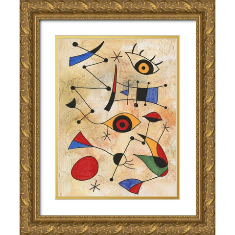 Miro Memoirs IV Gold Ornate Wood Framed Art Print with Double Matting by Willett, Michael