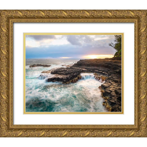 North Shore Gold Ornate Wood Framed Art Print with Double Matting by Head, Danny