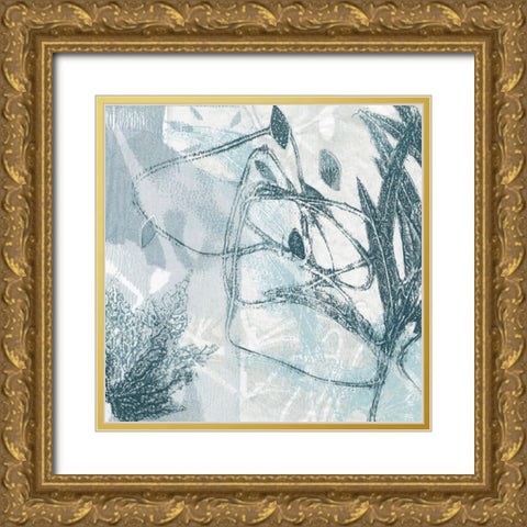 Frond Impressions I Gold Ornate Wood Framed Art Print with Double Matting by Barnes, Victoria