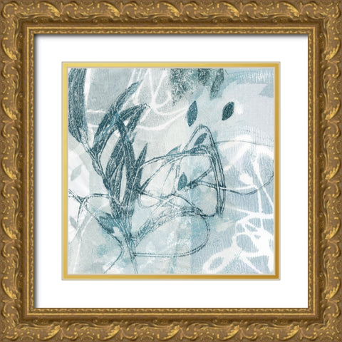 Frond Impressions II Gold Ornate Wood Framed Art Print with Double Matting by Barnes, Victoria