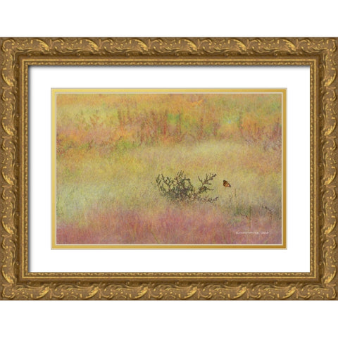 Koshia in Muhly Grass Gold Ornate Wood Framed Art Print with Double Matting by Vest, Chris