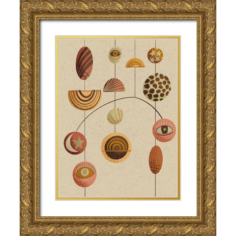Boho Chimes  I Gold Ornate Wood Framed Art Print with Double Matting by Moore, Regina