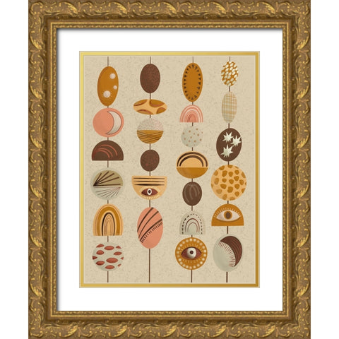 Boho Chimes  II Gold Ornate Wood Framed Art Print with Double Matting by Moore, Regina