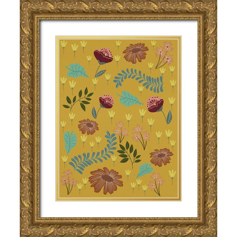Pick A Daisy II Gold Ornate Wood Framed Art Print with Double Matting by Moore, Regina