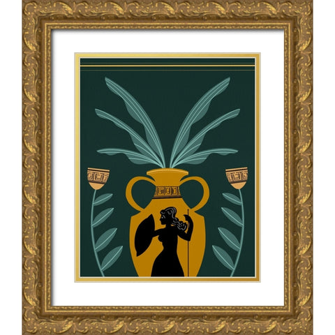 Warrior Goddess Vase I Gold Ornate Wood Framed Art Print with Double Matting by Moore, Regina