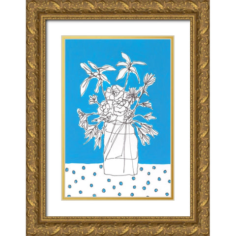 Floral Jardiniere I Gold Ornate Wood Framed Art Print with Double Matting by Moore, Regina