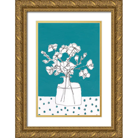 Floral Jardiniere IV Gold Ornate Wood Framed Art Print with Double Matting by Moore, Regina