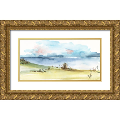 Timid Landscape I Gold Ornate Wood Framed Art Print with Double Matting by Moore, Regina