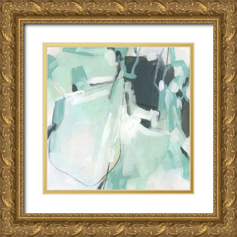 Turquoise Refraction I Gold Ornate Wood Framed Art Print with Double Matting by Vess, June Erica