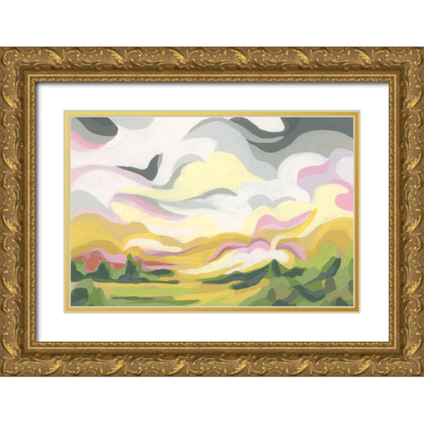 Valley Swirl III Gold Ornate Wood Framed Art Print with Double Matting by Vess, June Erica