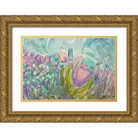 Heart Dance Gold Ornate Wood Framed Art Print with Double Matting by Fagan, Dorothy