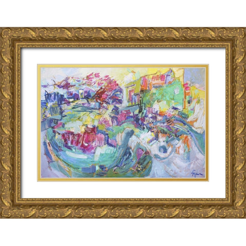 Tango in the Heartland Gold Ornate Wood Framed Art Print with Double Matting by Fagan, Dorothy