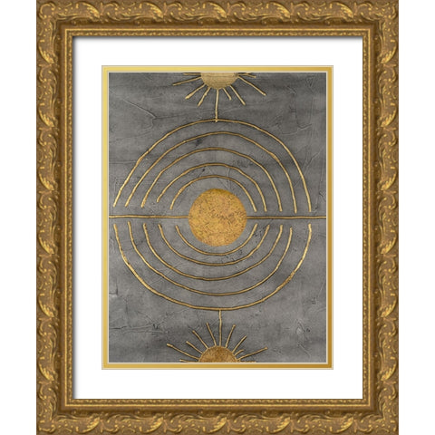 Solar Arcs I Gold Ornate Wood Framed Art Print with Double Matting by Willett, Michael