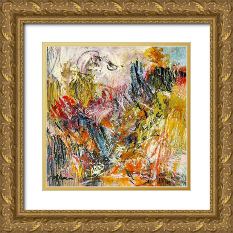 Primal Flame II Gold Ornate Wood Framed Art Print with Double Matting by Fagan, Dorothy