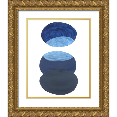 Ultramarine Orbs I Gold Ornate Wood Framed Art Print with Double Matting by Willett, Michael