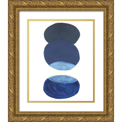 Ultramarine Orbs IV Gold Ornate Wood Framed Art Print with Double Matting by Willett, Michael